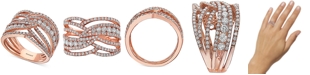 EFFY Collection EFFY&reg; Diamond Openwork Statement Ring (1-1/3 ct. t.w.) in 14k Rose Gold